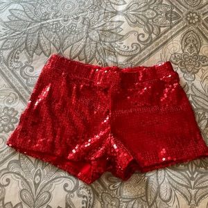 Size small sparkly red shorts